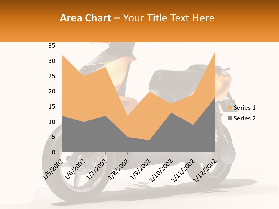A Yellow And Black Motor Scooter Is Shown PowerPoint Template