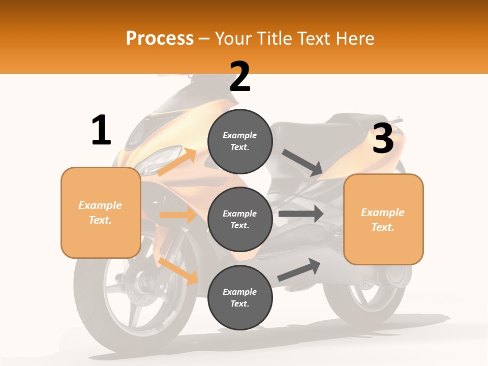 A Yellow And Black Motor Scooter Is Shown PowerPoint Template