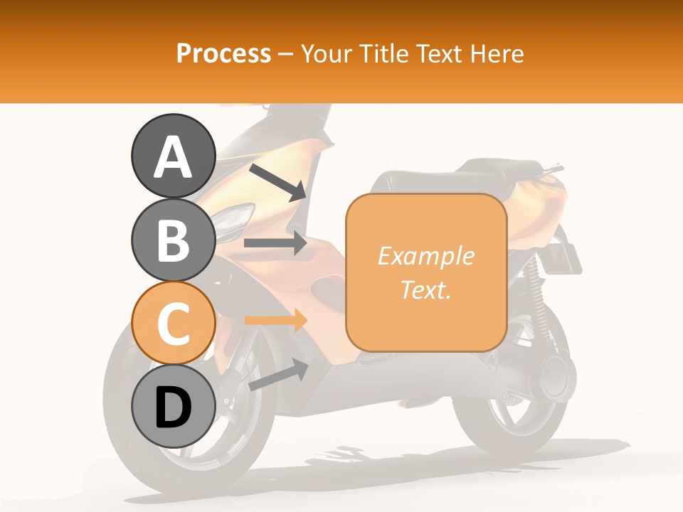 A Yellow And Black Motor Scooter Is Shown PowerPoint Template