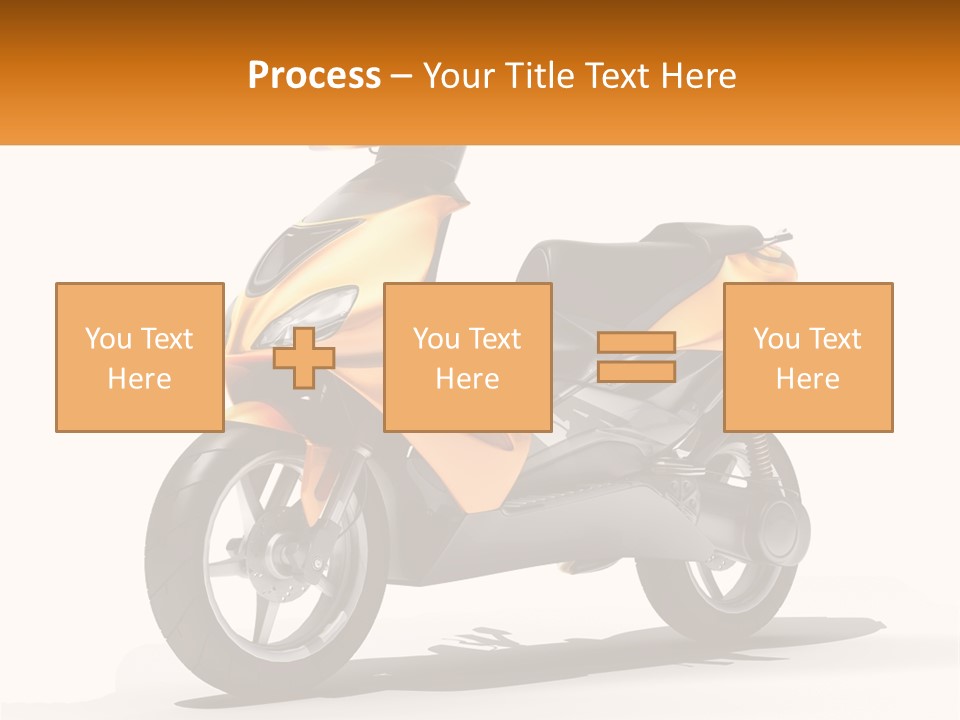 A Yellow And Black Motor Scooter Is Shown PowerPoint Template