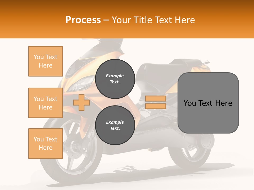 A Yellow And Black Motor Scooter Is Shown PowerPoint Template