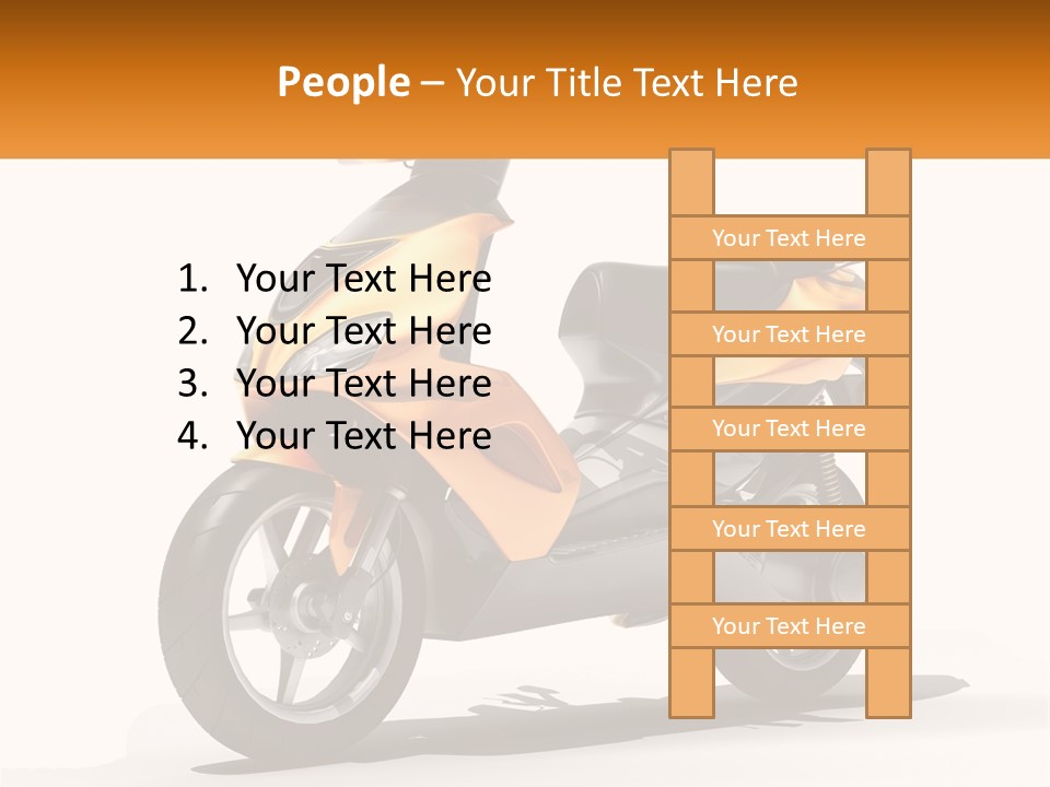 A Yellow And Black Motor Scooter Is Shown PowerPoint Template