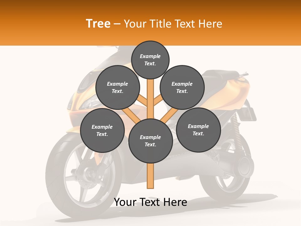 A Yellow And Black Motor Scooter Is Shown PowerPoint Template