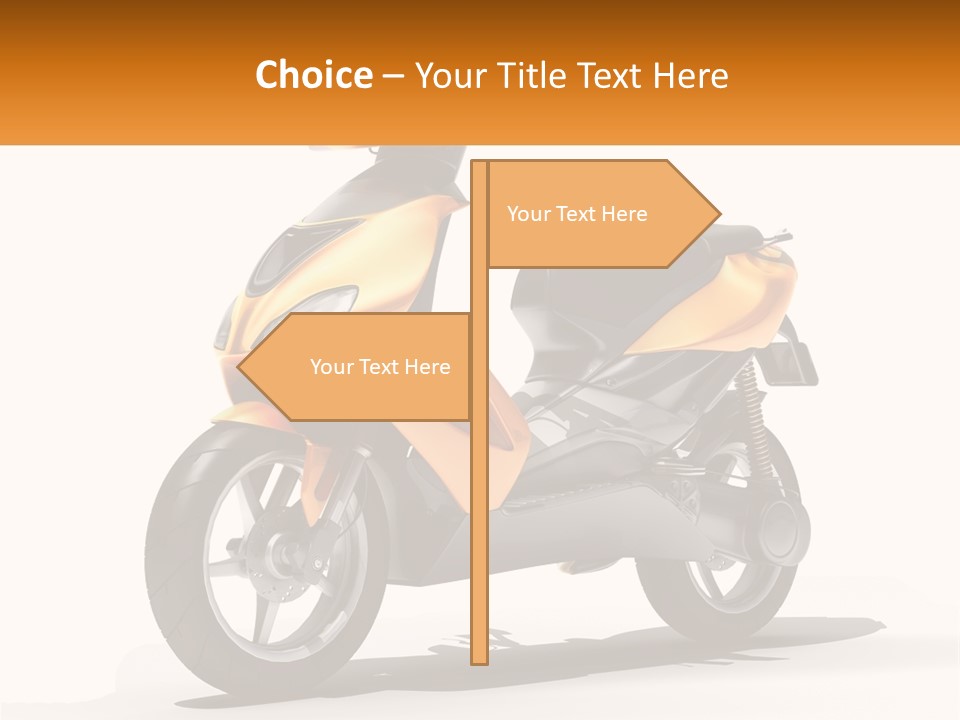 A Yellow And Black Motor Scooter Is Shown PowerPoint Template