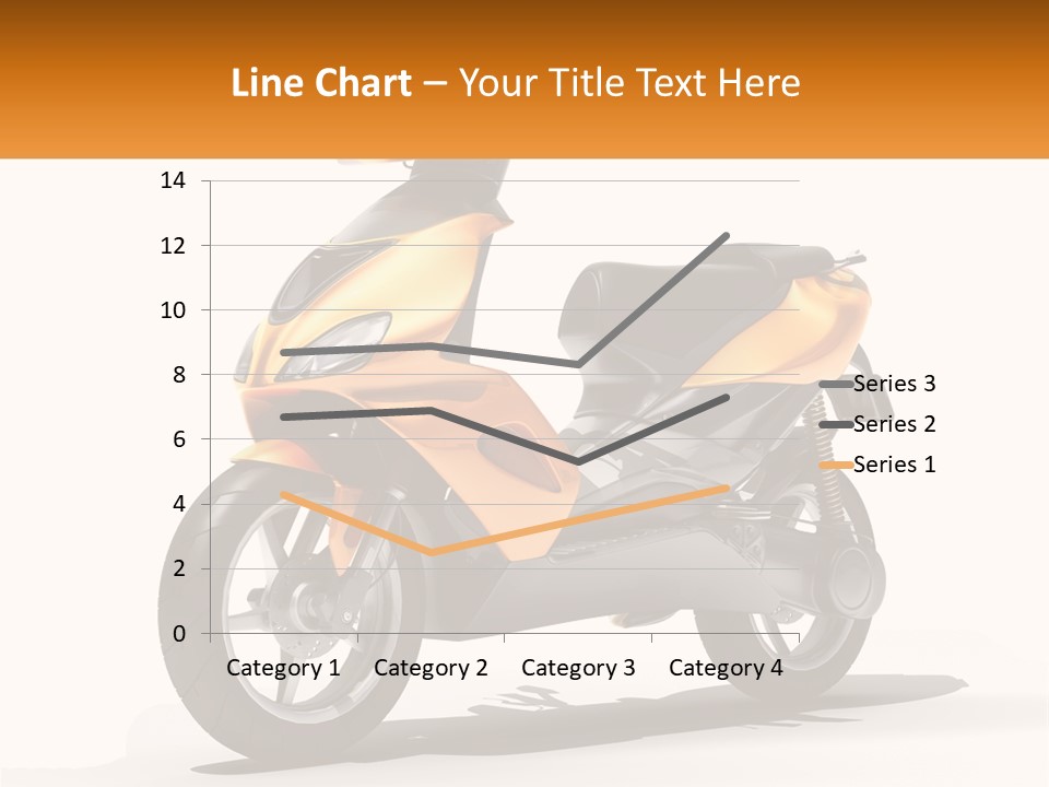 A Yellow And Black Motor Scooter Is Shown PowerPoint Template