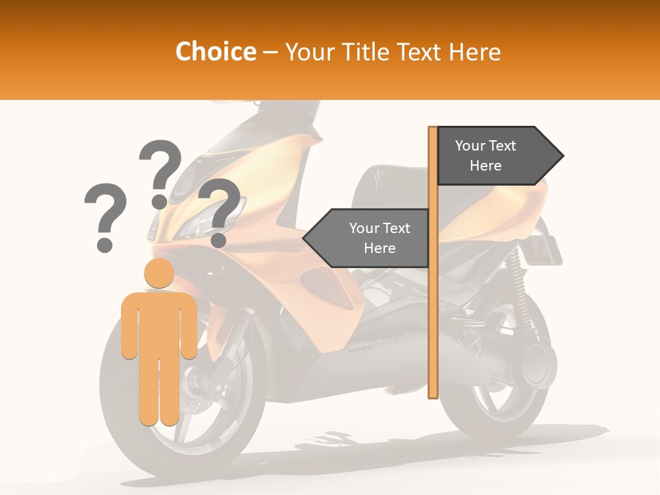 A Yellow And Black Motor Scooter Is Shown PowerPoint Template