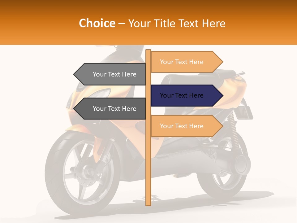 A Yellow And Black Motor Scooter Is Shown PowerPoint Template