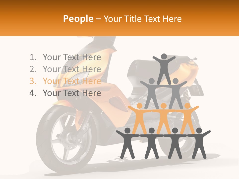 A Yellow And Black Motor Scooter Is Shown PowerPoint Template