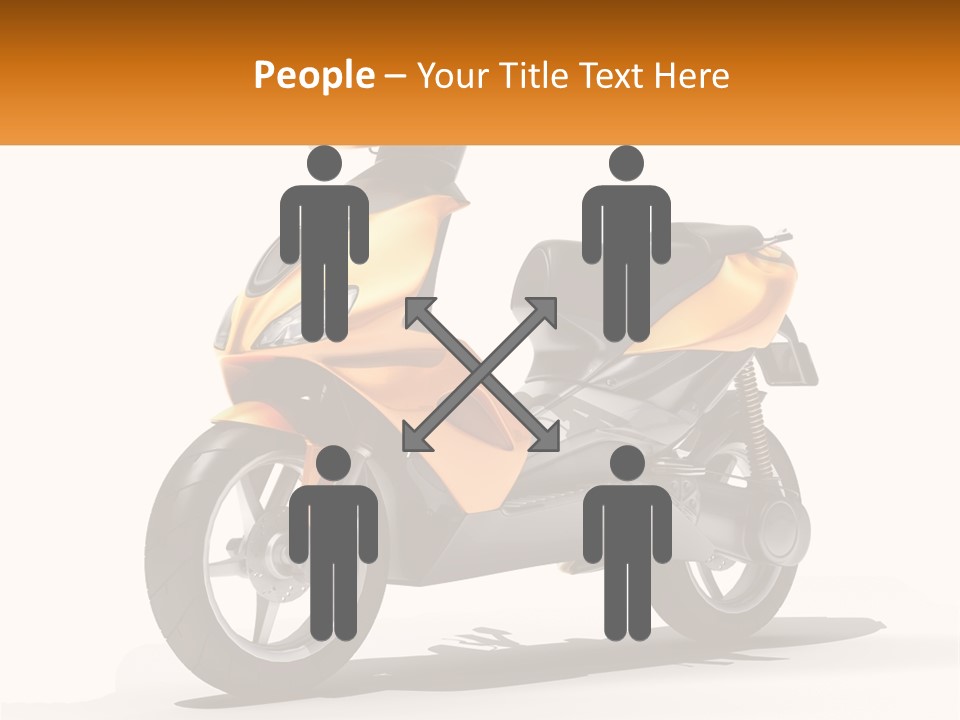 A Yellow And Black Motor Scooter Is Shown PowerPoint Template
