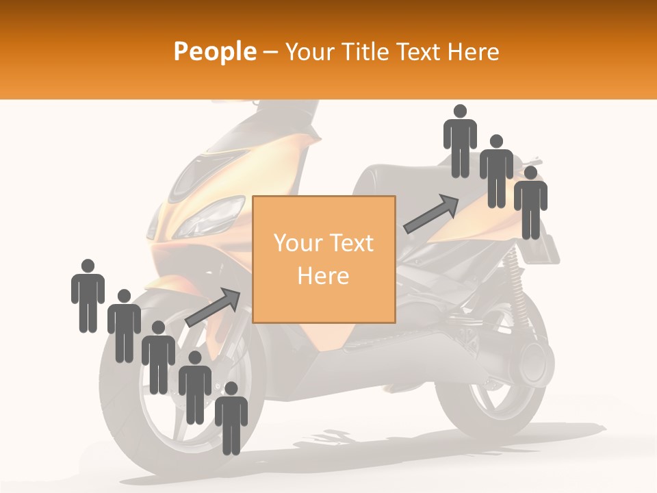 A Yellow And Black Motor Scooter Is Shown PowerPoint Template