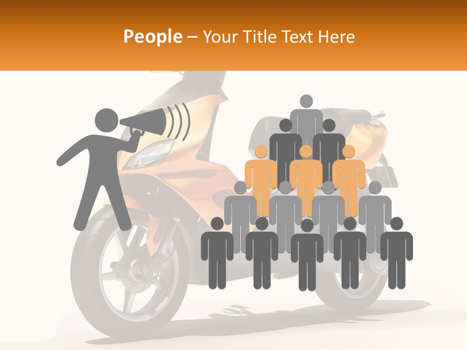 A Yellow And Black Motor Scooter Is Shown PowerPoint Template