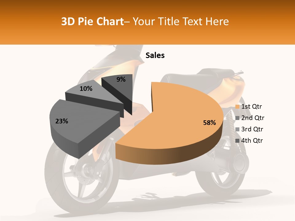 A Yellow And Black Motor Scooter Is Shown PowerPoint Template