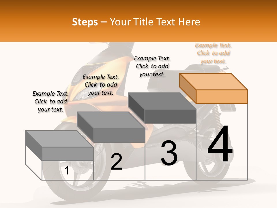 A Yellow And Black Motor Scooter Is Shown PowerPoint Template