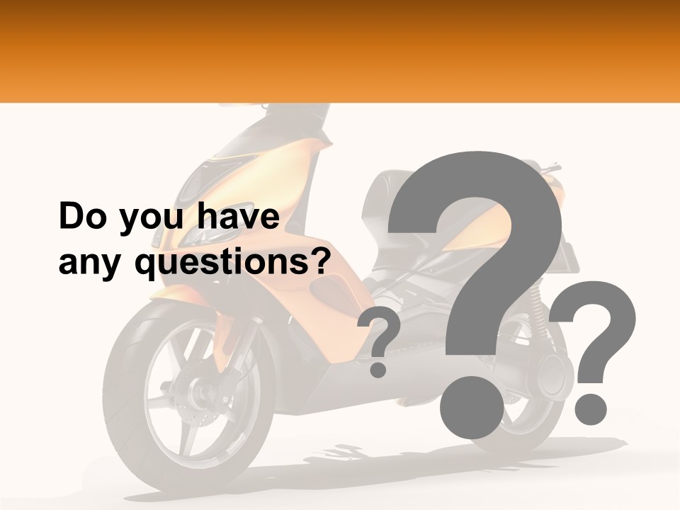 A Yellow And Black Motor Scooter Is Shown PowerPoint Template