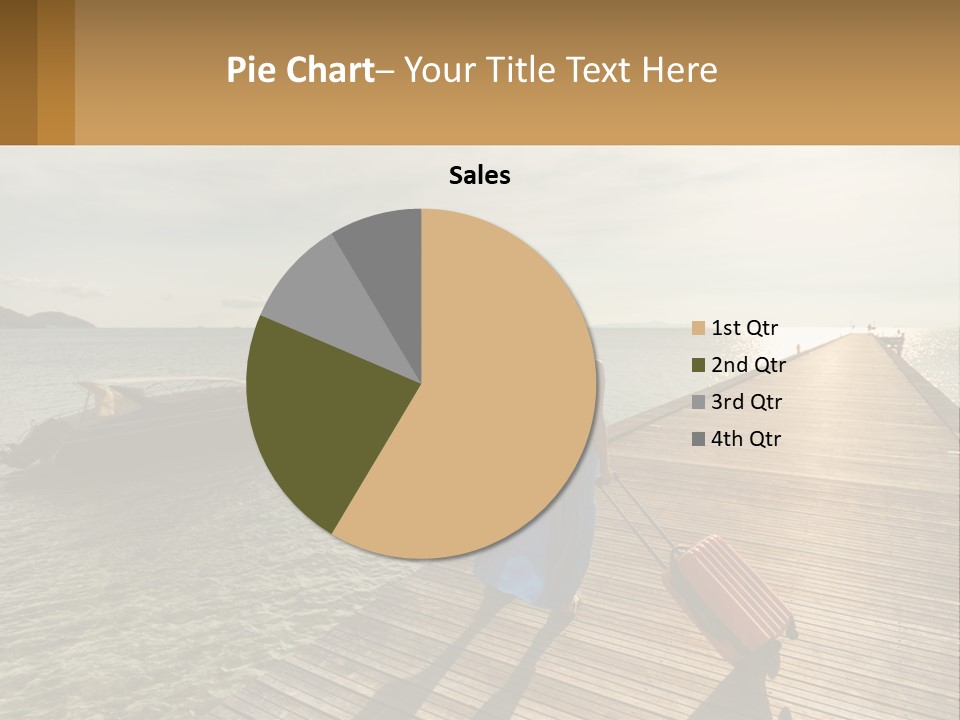 A Woman Is Standing On A Dock With A Suitcase PowerPoint Template