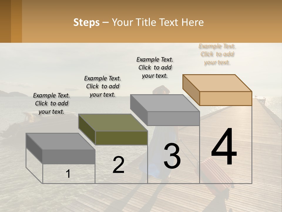 A Woman Is Standing On A Dock With A Suitcase PowerPoint Template