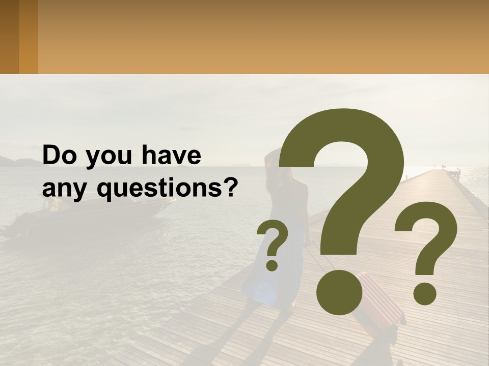 A Woman Is Standing On A Dock With A Suitcase PowerPoint Template