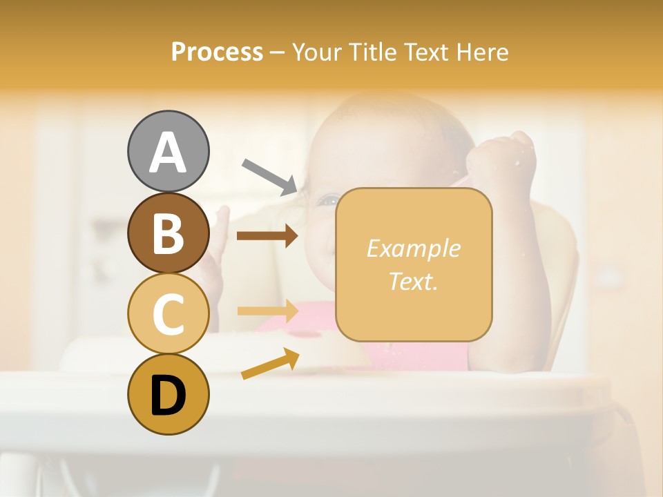 A Baby Sitting In A High Chair With A Spoon In It's Mouth PowerPoint Template
