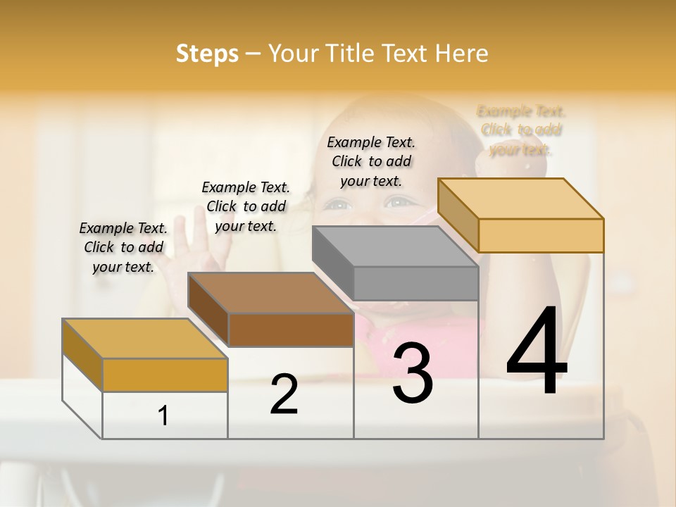 A Baby Sitting In A High Chair With A Spoon In It's Mouth PowerPoint Template
