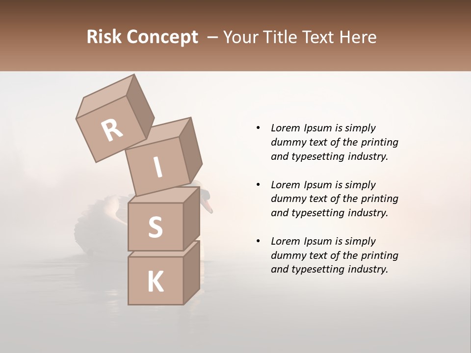 A White Swan Floating On Top Of A Body Of Water PowerPoint Template