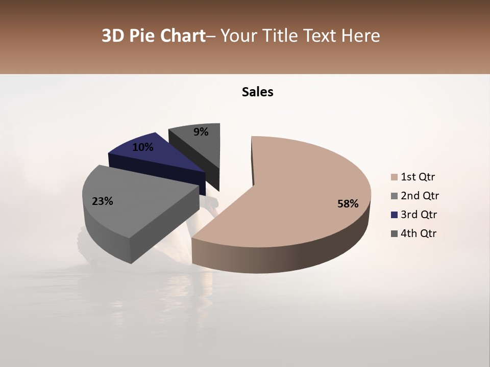 A White Swan Floating On Top Of A Body Of Water PowerPoint Template