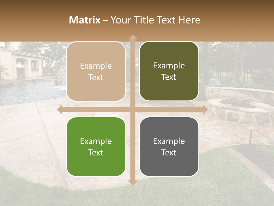 A Backyard With A Pool And A Waterfall PowerPoint Template