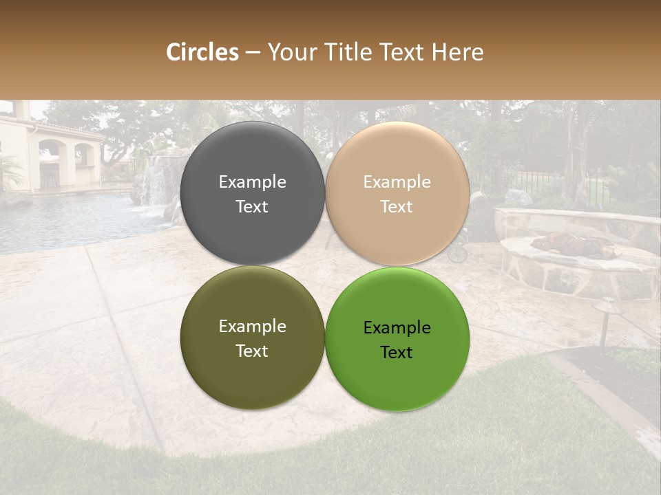 A Backyard With A Pool And A Waterfall PowerPoint Template