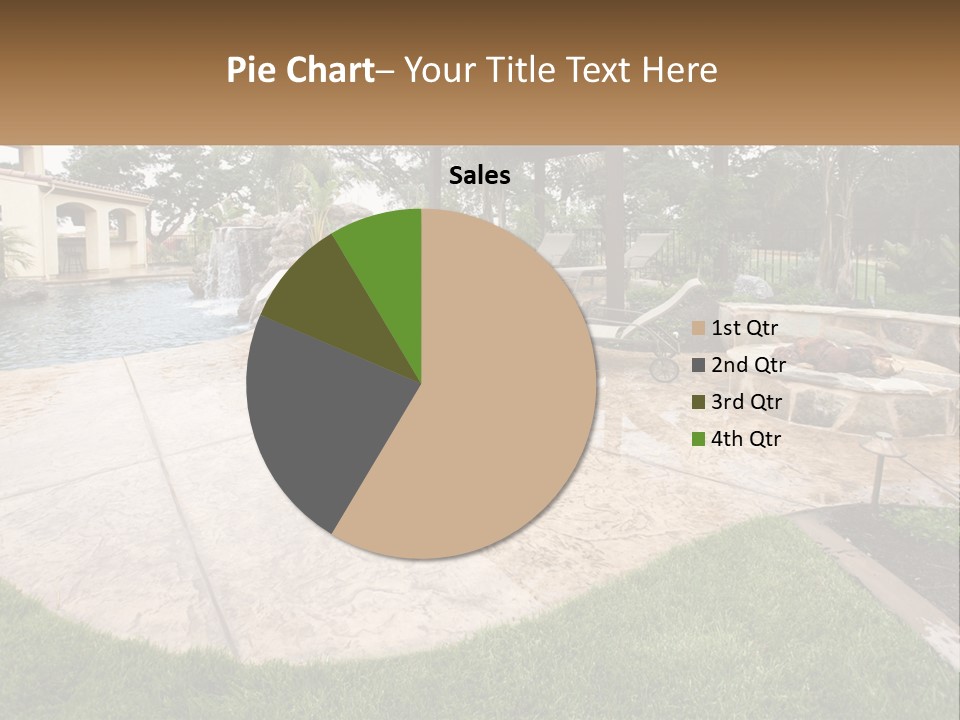 A Backyard With A Pool And A Waterfall PowerPoint Template