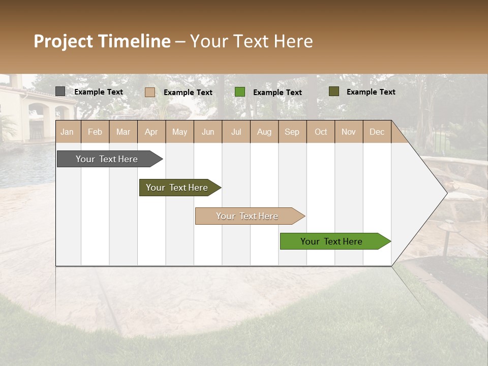 A Backyard With A Pool And A Waterfall PowerPoint Template