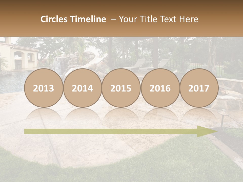 A Backyard With A Pool And A Waterfall PowerPoint Template