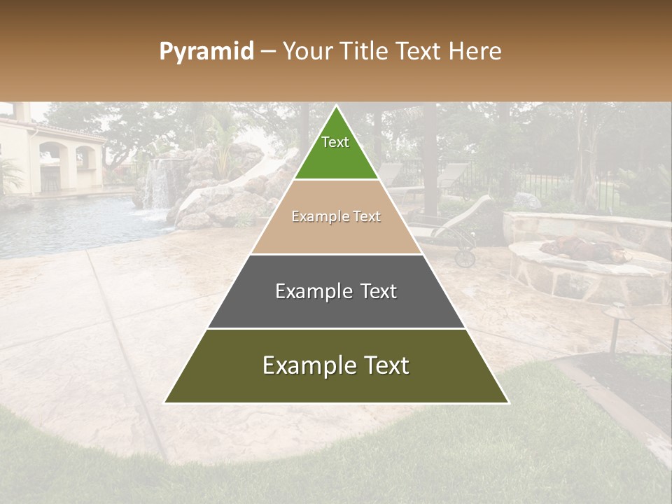 A Backyard With A Pool And A Waterfall PowerPoint Template