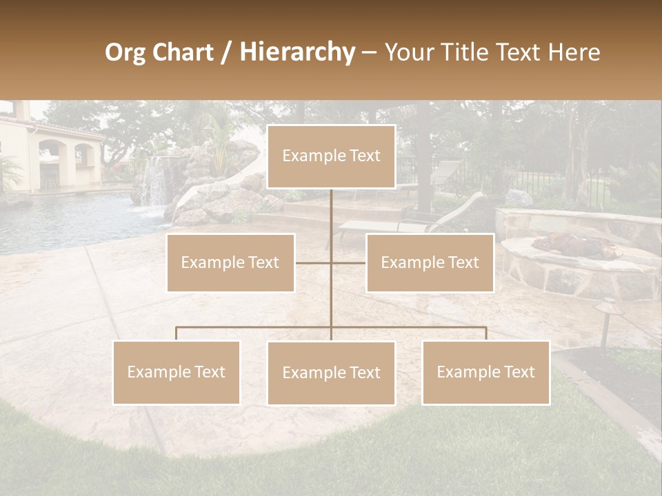 A Backyard With A Pool And A Waterfall PowerPoint Template