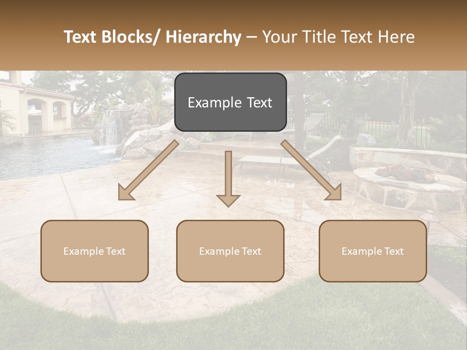 A Backyard With A Pool And A Waterfall PowerPoint Template