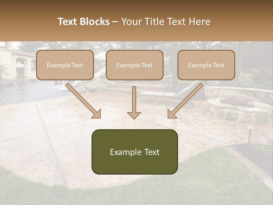 A Backyard With A Pool And A Waterfall PowerPoint Template
