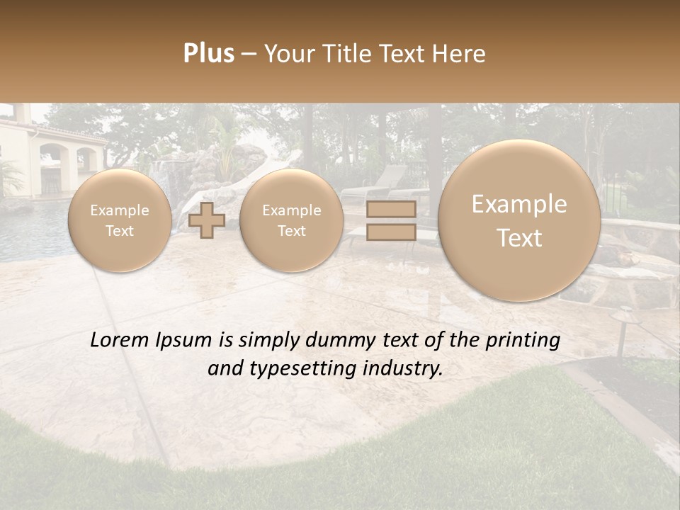 A Backyard With A Pool And A Waterfall PowerPoint Template