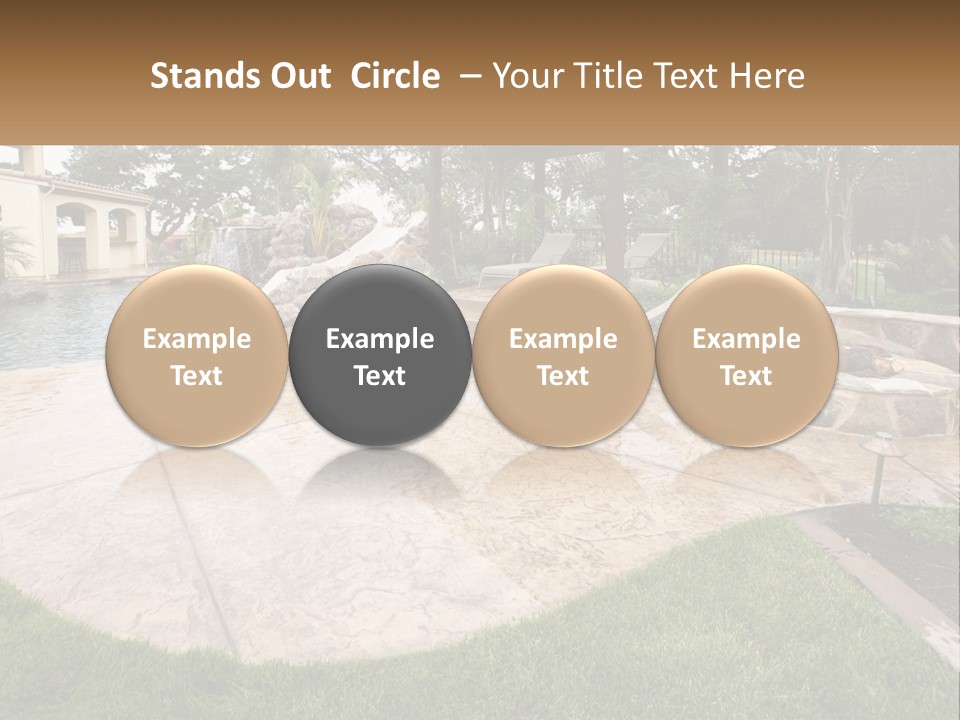 A Backyard With A Pool And A Waterfall PowerPoint Template