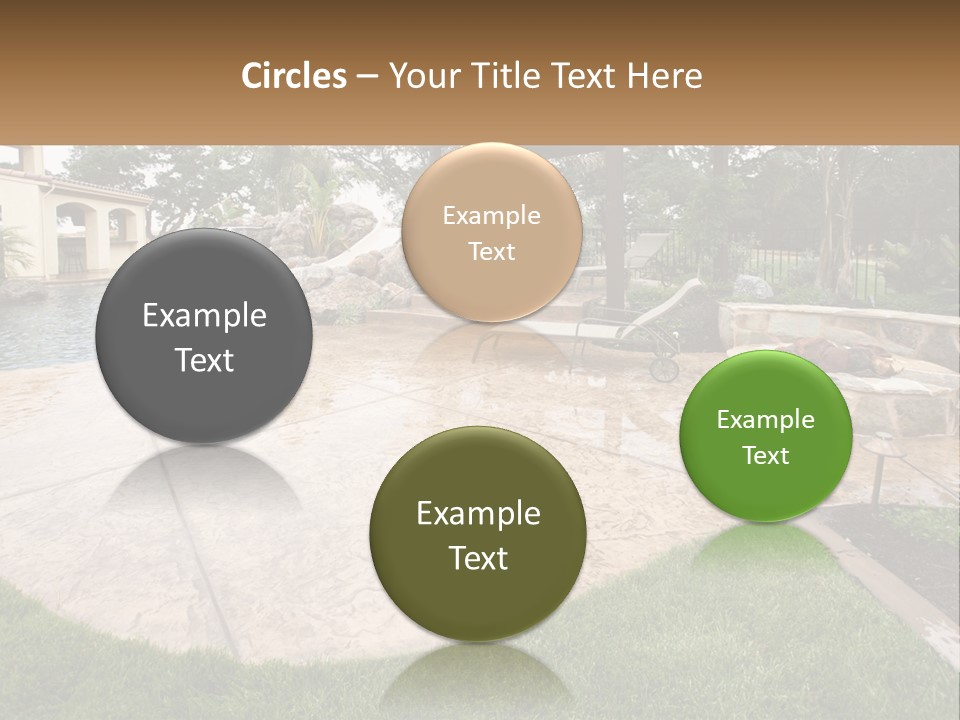 A Backyard With A Pool And A Waterfall PowerPoint Template