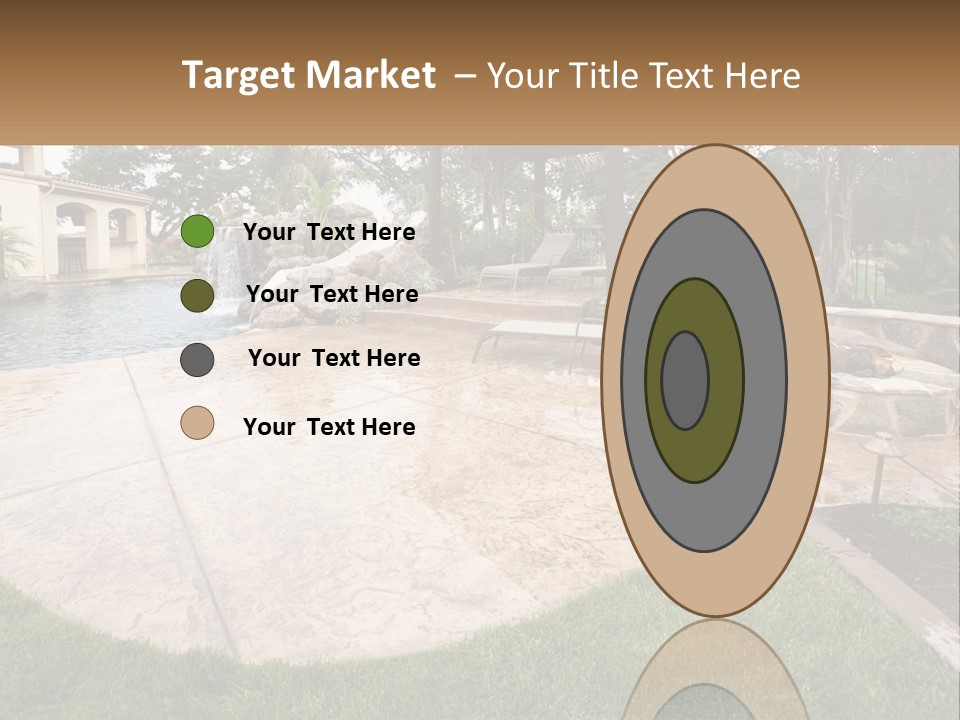 A Backyard With A Pool And A Waterfall PowerPoint Template