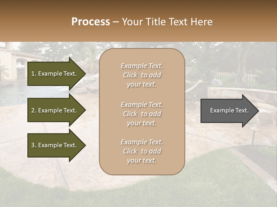 A Backyard With A Pool And A Waterfall PowerPoint Template