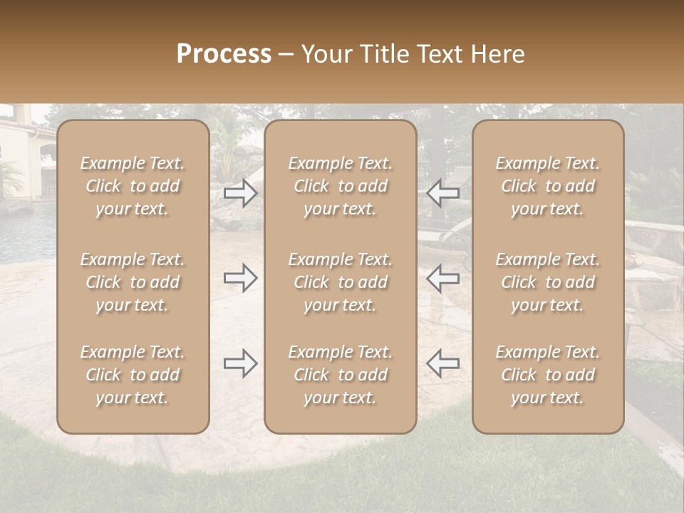 A Backyard With A Pool And A Waterfall PowerPoint Template