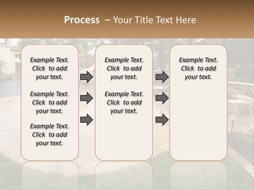 A Backyard With A Pool And A Waterfall PowerPoint Template