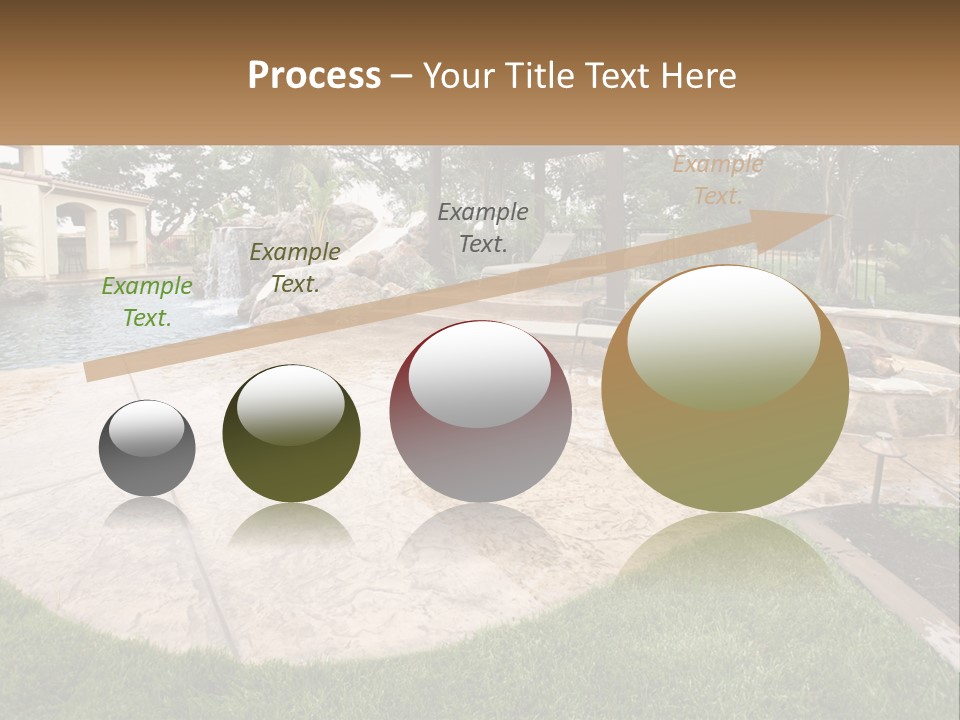 A Backyard With A Pool And A Waterfall PowerPoint Template