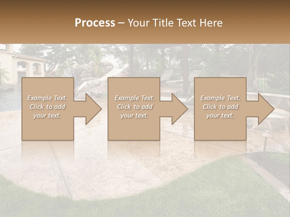 A Backyard With A Pool And A Waterfall PowerPoint Template