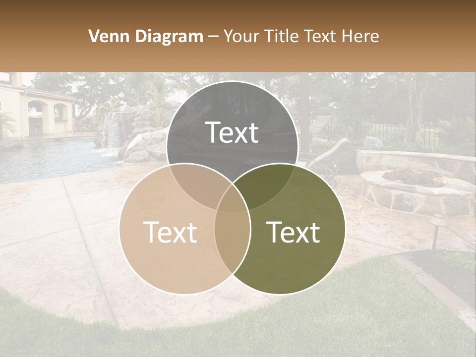 A Backyard With A Pool And A Waterfall PowerPoint Template