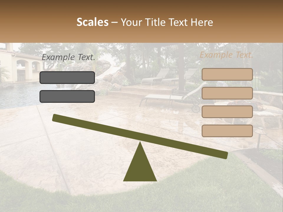A Backyard With A Pool And A Waterfall PowerPoint Template