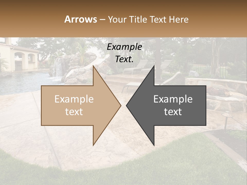 A Backyard With A Pool And A Waterfall PowerPoint Template