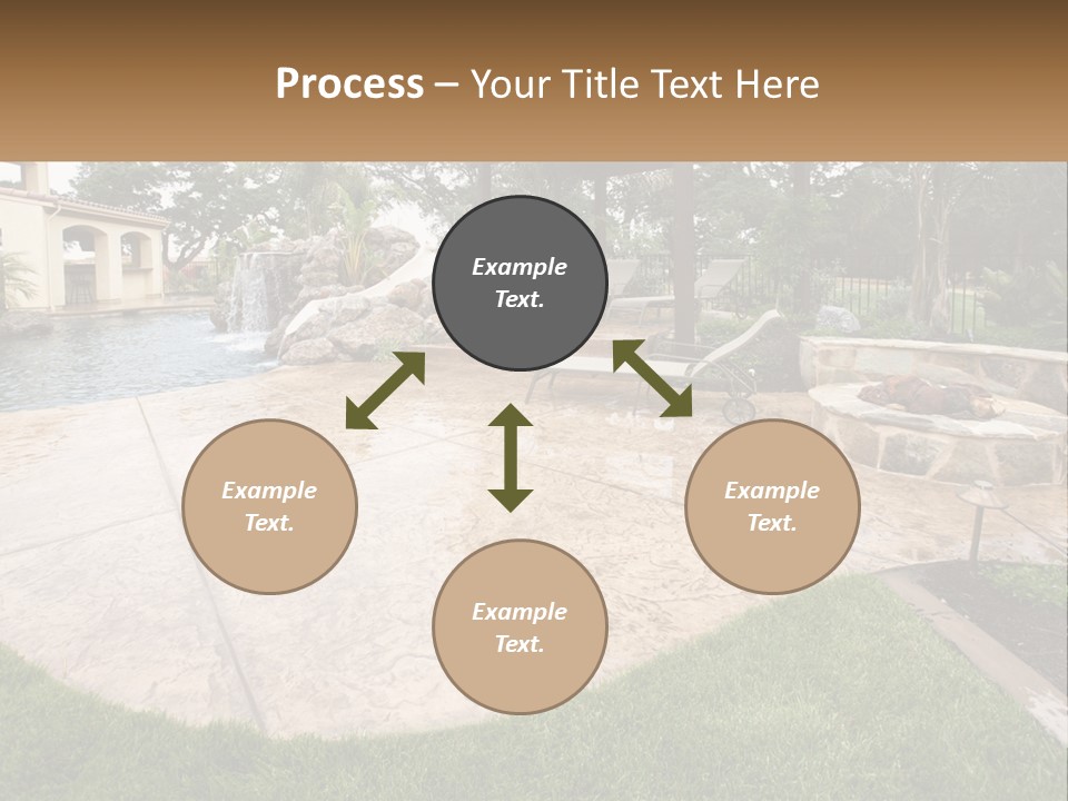 A Backyard With A Pool And A Waterfall PowerPoint Template