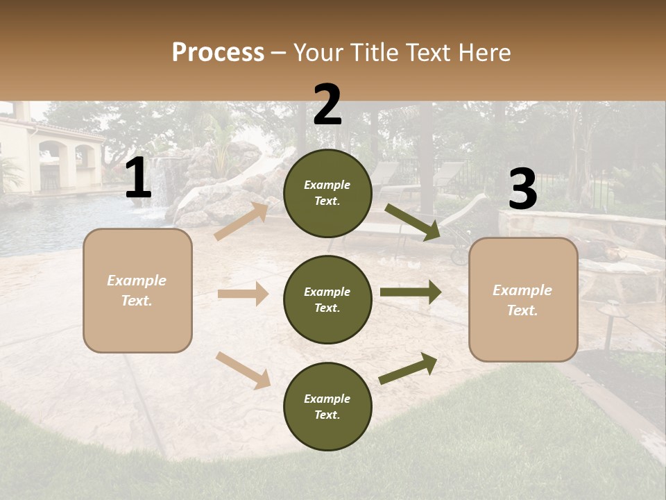 A Backyard With A Pool And A Waterfall PowerPoint Template