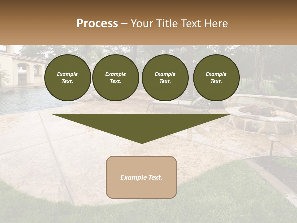 A Backyard With A Pool And A Waterfall PowerPoint Template