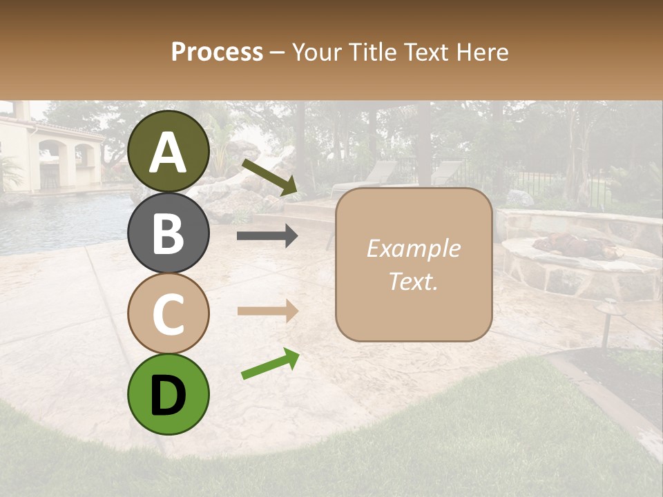 A Backyard With A Pool And A Waterfall PowerPoint Template